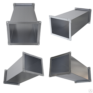 Фасонная деталь воздуховода 0,5 мм, зеркальная из коррозионностойкой стали марки AISI 304