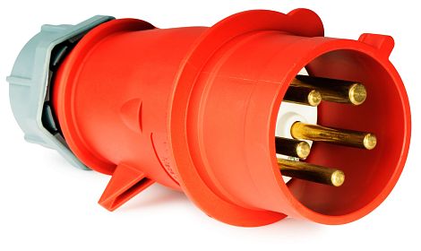Вилка прямая каучук 2Р+РЕ 16А 250В IP44 EKF