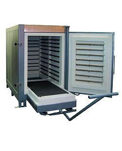 Промышленная печь с выдвижным подом выкатным СНОЛ 1000/12-ВП 80 кВт до 1250 С' 800х1600х800 мм огнеупоры