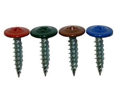 Саморез с полусферической головкой с прессшайбой, острые цветные (фасовка) 4,2х41 ЦВЕТ RAL: 9005